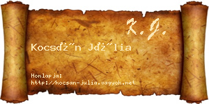 Kocsán Júlia névjegykártya