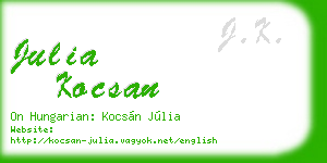 julia kocsan business card